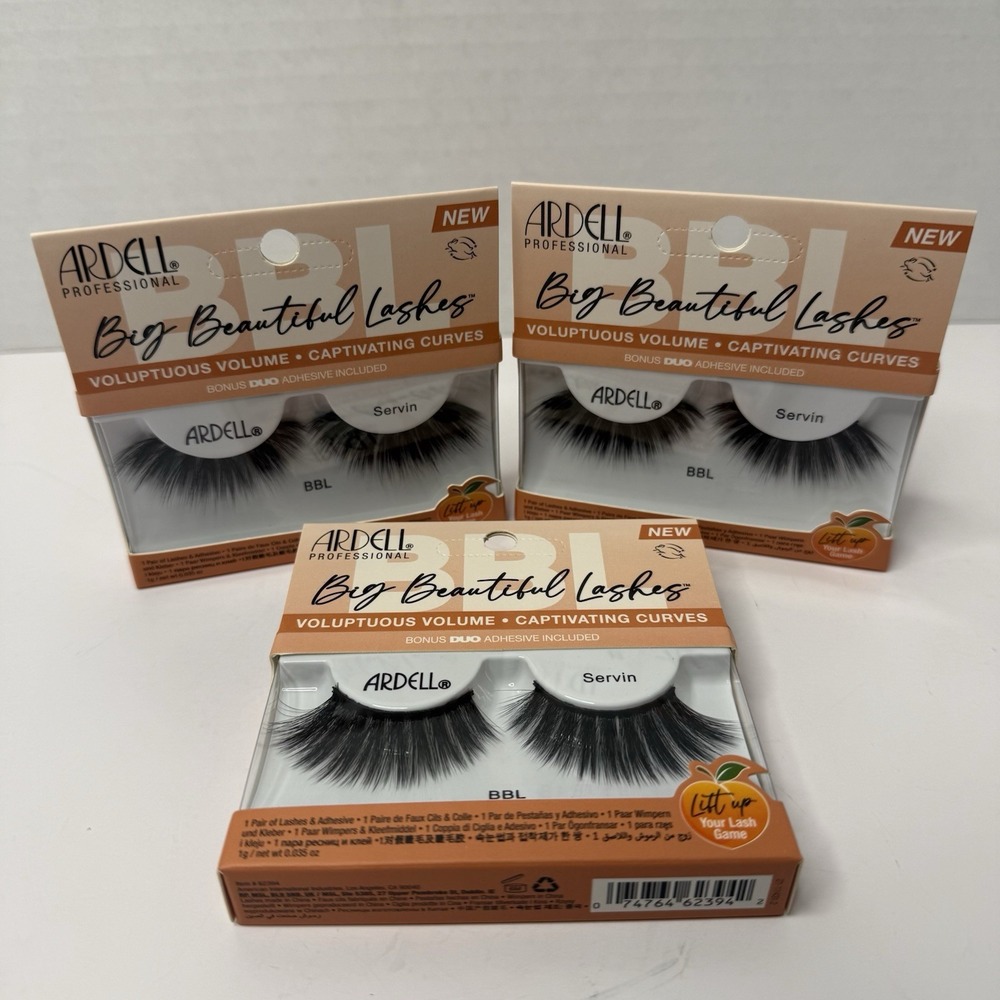Ardell Big Beautiful Lashes Servin BBL 3 Pack Voluminous Black Adhesive 62394